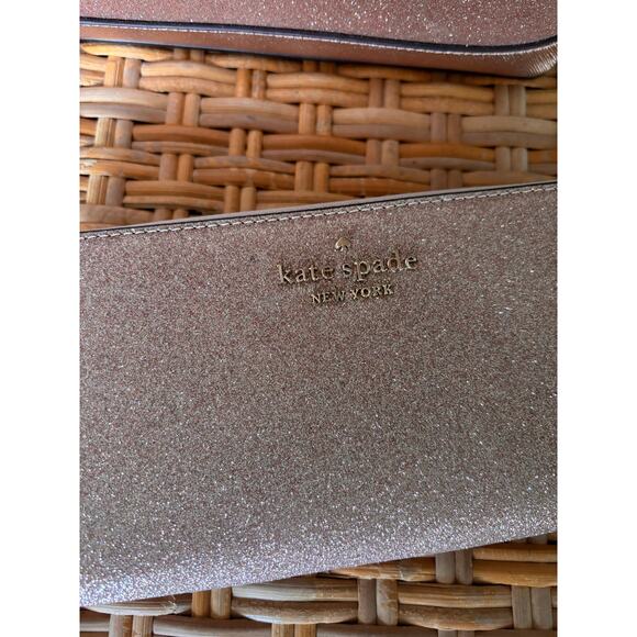 Kate Spade Tinsel Rose Gold NWOT Tote and Wallet - Picture 8 of 9